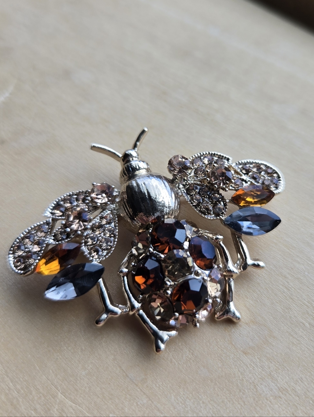 Crystal Bee Brooch Pin